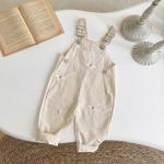 Baby Floral-embroidered Casual Sleeveless Romper