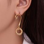 Zircon-inlaid Geometric Circular Pendant Earrings