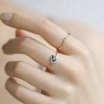 Red Elk S925 Sterling Silver Vintage Blue Zircon Micro Set Ring