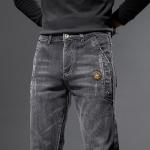 Mens Autumn Denim Jeans Casual Pants