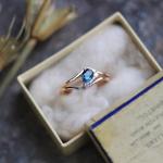 Red Elk S925 Sterling Silver Vintage Blue Zircon Micro Set Ring