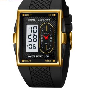 Simple Student Youth Fashion Trend Double Display Multi-functional Sports Waterproof Electronic Watch