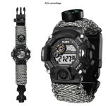 Multifunctional Parachute Cord Waterproof Watch Outdoor Survival Bracelet Sports Strap Firestone Survival Whistle Compass