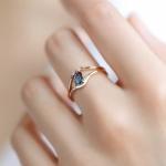 Red Elk S925 Sterling Silver Vintage Blue Zircon Micro Set Ring