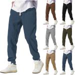Mens Thickened Waffle-Weave Sporty Casual Pants For Fall Winter