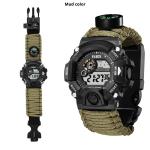 Multifunctional Parachute Cord Waterproof Watch Outdoor Survival Bracelet Sports Strap Firestone Survival Whistle Compass