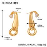 Zircon-inlaid Geometric Circular Pendant Earrings