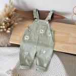 Baby Floral-embroidered Casual Sleeveless Romper