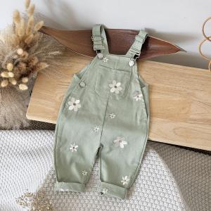 Baby Floral-embroidered Casual Sleeveless Romper