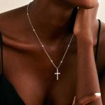 Simple Alloy Cross Pendant Necklace For Women